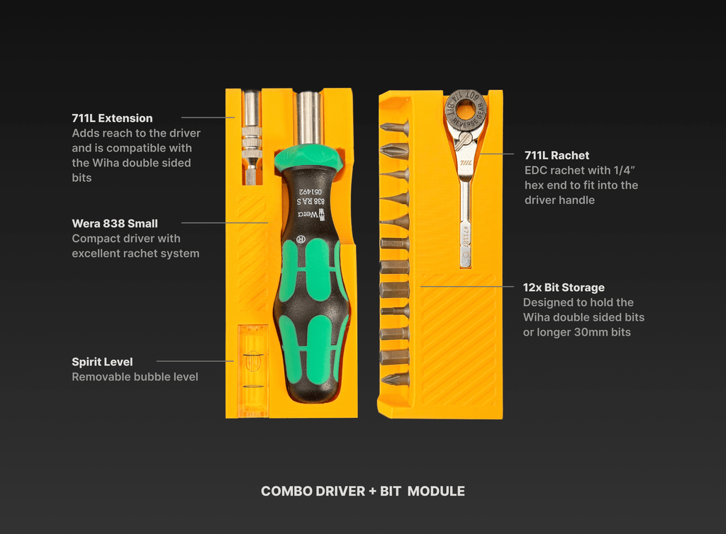 Snapmatic EDC driver and bit combo module