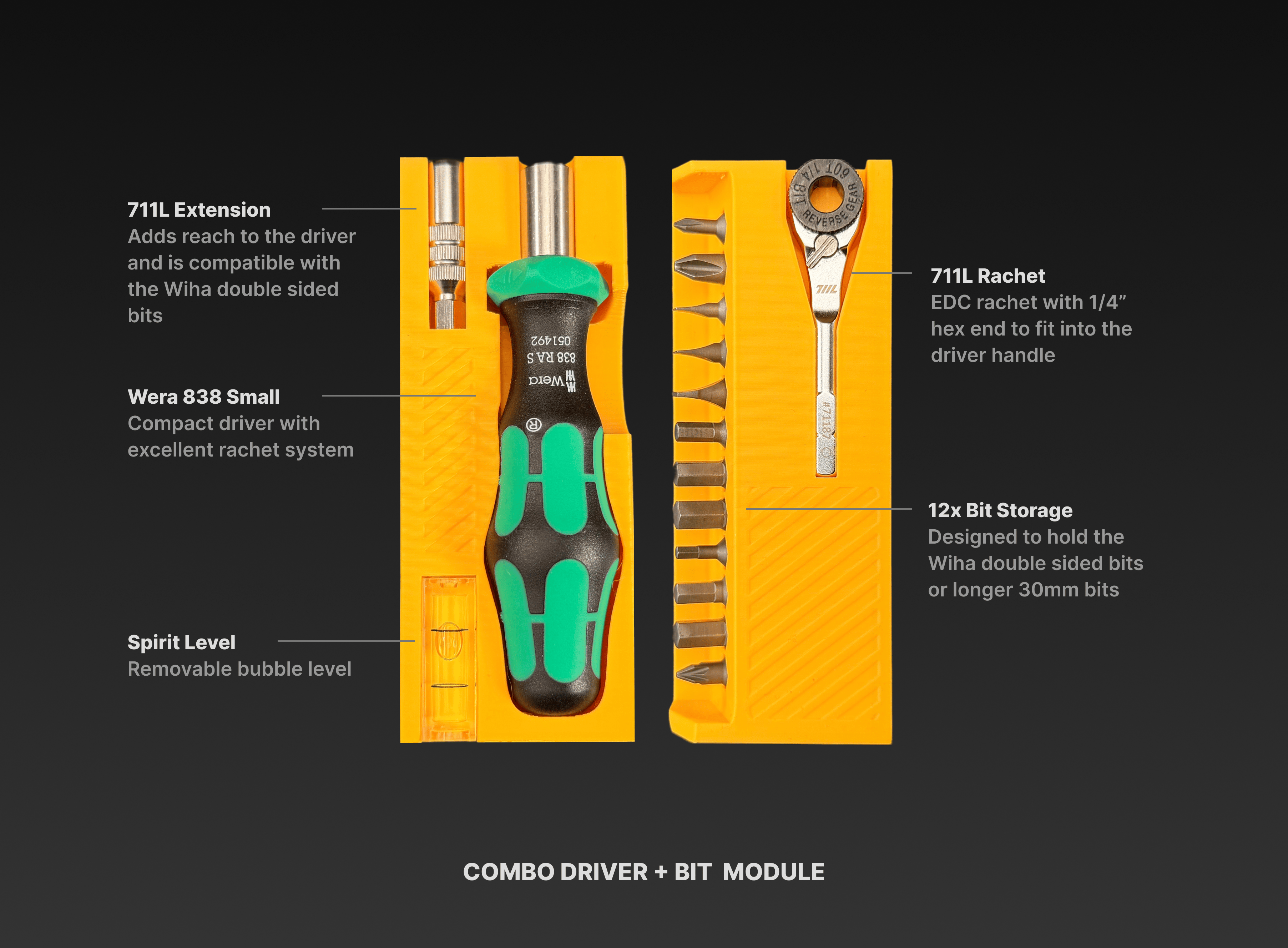 Snapmatic EDC driver and bit combo module